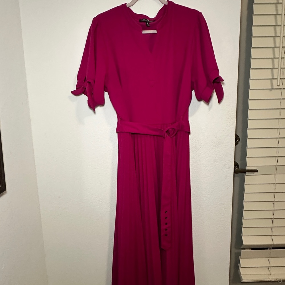 Pink Flutter Sleeve Maxi Dress for Wedding Guests